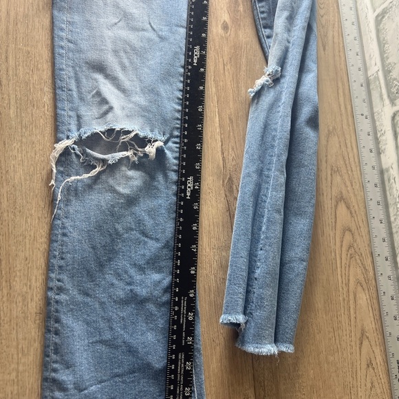 Mother the insider crop Step fray Distressed Light Blue Jeans - Picture 15 of 16